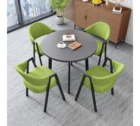 Juego de mesa de comedor redonda de espacio pequeño para 4, ahorro de espacio, moderno, mesa y sillas de oficina, recepción, ocio
