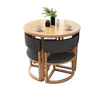 Juego de mesa de comedor redonda para mesa de café de 4 a 80 cm con respaldo ideal para espacios pequeños, hogar, oficina, recepción, salón y conferencias, elegante y funcional