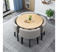 Juego de mesa de comedor redonda que ahorra espacio para mesa de cocina cuadrada de 4 a 35.4 pulgadas y 4 sillas elegantes, ideal para comedores pequeños y modernos, muebles compactos y funcionales