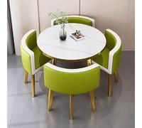Juego de mesa de comedor redonda y silla, 1 mesa con 4 sillas, para oficina, salón, cocina, recepción, negociación