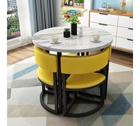 Juego de mesa de comedor redonda y sillas, combo retro de escritorio y silla para cafetería, áreas de recepción