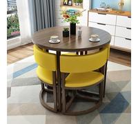 Juego de mesa de comedor redonda y sillas, combo retro de escritorio y silla para cafetería, áreas de recepción
