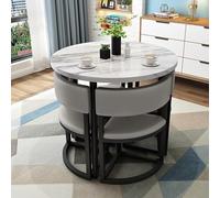 Juego de mesa de comedor redonda y sillas, combo retro de escritorio y silla para cafetería, áreas de recepción