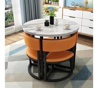 Juego de mesa de comedor redonda y sillas, combo retro de escritorio y silla para cafetería, áreas de recepción