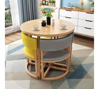 Juego de mesa de comedor redonda y sillas, combo retro de escritorio y silla para cafetería, áreas de recepción
