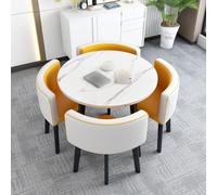 Juego de mesa de comedor y silla redonda moderna para espacio pequeño, juego de mesa de café para sala de estar, cocina, balcón, oficina