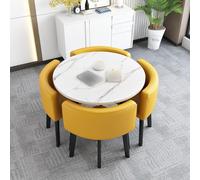 Juego de mesa de comedor y silla redonda multifuncional para espacio pequeño, juego de mesa de café para sala de estar, balcón, sala de oficina, comedor de cocina, estilo 10