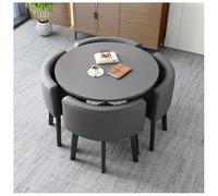 Juego de mesa de conferencias y sillas pequeñas para oficina en casa, mesa redonda de 4 asientos, mesa de reunión para recepción, muebles de cocina y comedor