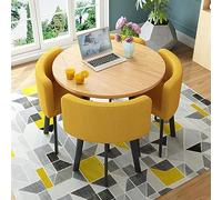 Juego de mesa de reunión de oficina en casa, mesa redonda de recepción y sillas con mesa de café, moderno juego de comedor redondo para bar, balcón, dormitorio, biblioteca (color: sí)
