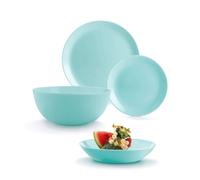 Juego de mesa Luminarc 19 piezas tazón para ensalada y platos de postre turquesa