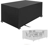Juego de mesa y silla de patio de buey 600D resistente al agua, protector de muebles de jardín al aire libre, resistente a la intemperie, se adapta a 274 x 208 x 70 cm, duradero y resistente a los