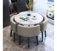 Juego de mesa y silla de recepción de oficina para 4 personas, diseño redondo pequeño para salón, sala de estar, cocina, negociación de reuniones, comedor y uso de café