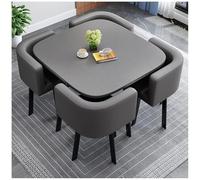 Juego de mesa y sillas de comedor de 17,70 cm, mesa de cocina con 4 sillas, juego de 5 mesas de cocina modernas con sillas, para apartamento de espacio pequeño, 20,80 cm
