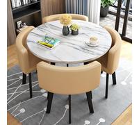 Juego de mesa y sillas redondas de comedor para 4 personas de 80 cm, multifuncional, mesa de sala de conferencias, oficina, recepción, club, reunión, negociación de negocios, muebles