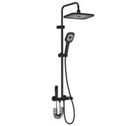 Juego de mezclador termostático de ducha, grifo de ducha termostático con pantalla digital LED de temperatura, cabezal de ducha de lluvia de 29 x 19,6 cm, ducha de mano y spray multifunción para baños