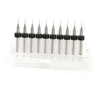 Juego de Microbrocas de Carburo, 10 Piezas, 0,1mm a 1,4mm, Vástago 3,175mm, Longitud 38,1mm, Acero de Tungsteno, para Placas de Circuito Impreso PCB
