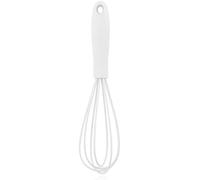 Juego de mini batidor de silicona - Batidor de huevos y licuadora para hornear y cocinar, diseño compacto de 6.7 pulgadas con mango ergonómico, utensilios de cocina para lavavajillas (blanco)