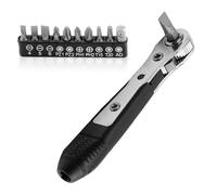 Juego de mini destornilladores de trinquete, llave de trinquete de ángulo recto de 36 dientes con puntas y extensión, herramienta compacta para espacios reducidos, Phillips, ranurado, hexagonal