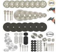 Juego de Mini hojas de sierra Circular, disco de corte de muela de lijado para accesorios Dremel, herramientas rotativas de corte de Metal, 6-32 Uds. 11PCS
