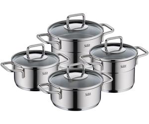 Juego de mini ollas SILIT Extra Cook, de 4 piezas, de acero inoxidable