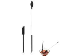 Juego de mini raspadores de silicona | Mini espátula telescópica de silicona y cuchara para recoger - Juego de espátula fina para tarros de apertura fina, latas y botellas