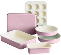 Juego de moldes antiadherentes para hornear, no tóxicos, de cerámica libre de PFAS, bandejas para horno, aptos para lavavajillas y para horno hasta 230 °C, fáciles de desmoldar, bandeja para hornear,