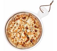 Juego de moldes de cerámica para horno: bandeja redonda grande para pizza con asa, plato hondo, plato para postre, molde para quiche