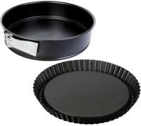 Juego de moldes desmontables, 26 cm, y molde para tartas invertidas, 28 cm, Dr. Oetker Tradition, con revestimiento antiadherente, de acero inoxidable