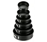 Juego de moldes desmontables, 6 piezas, de 12 a 28 cm, con revestimiento antiadherente, de acero al carbono