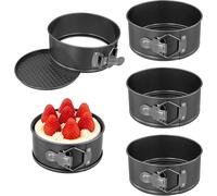 Juego de moldes desmontables, de 5 piezas, con un diámetro de 16 cm, con revestimiento antiadherente, ideal para hornear pasteles