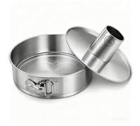 Juego de moldes desmontables de acero inoxidable con base plana y base perforada, libres de sustancias nocivas