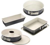 Juego de moldes para hornear, 4 unidades, diferentes formas, de 28 a 32 cm, con revestimiento antiadherente, serie Dr. Oetker Back-Trend