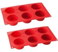 Juego de moldes para muffins, 2 unidades, con 6 cavidades, marca Dr. Oetker Flexxibel Love, de 30 x 18 cm, de silicona