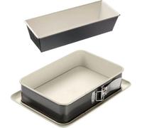 Juego de moldes para pasteles, línea Dr. Oetker Back Trend, rectangulares, molde para pastel de 30 cm, molde desmontable de 28 x 18 cm, revestimiento antiadherente, acero con refuerzo cerámico
