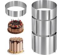 Juego de moldes para tartas ajustables, de 4 piezas, con alturas de 6, 8, 12 y 15 cm, y diámetros de 16 a 30 cm, para uso en la cocina