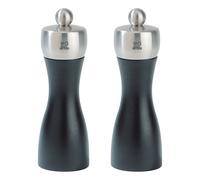 Juego de molinillo de sal y pimienta FIDJI, 15 cm, negro mate/acero inoxidable, Peugeot