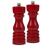 Juego de molinillo de sal y pimienta LONDON 18 cm, juego de 2 piezas, rojo, madera, Cole & Mason