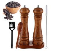 Juego de molinillo de sal y pimienta manual - Manual de madera recargable de 8.66 pulgadas | Salero y pimentero - para interiores y exteriores, hogar, cocina, cocina, parrilla, barbacoa, picnic