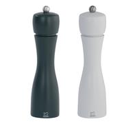 Juego de molinillo de sal y pimienta TAHITI, 20 cm, negro/blanco, madera de haya, Peugeot