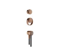 Juego de monomando, desviador y teleducha para exterior Gessi 63207, 63214708, Color: PVD cepillado de cobre