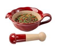 Juego de mortero pequeño - Tazón triturador de ajo de cerámica ergonómico | Juego De Mortero Y Maja De Cerámica Japonesa Para Dormitorio, Cocina, Elaboración Casera, Restaurante Para Acampar Al Aire Li