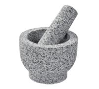 Juego De Mortero Utensilios De Cocina Mortero De Piedra, Machacador Ajo, Molinillo, Juego Restaurante(15x10cm)