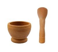 Juego de mortero y maja, molinillo para especias, pastas, condimentos, molinillo de cocina (Madera A)
