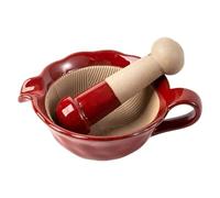 Juego de Mortero y Pistilo Bol Ergonómico Cerámico Triturador Y Molinillo | Cuenco Japonés Para Moler Comida Para Cocina, Cocinar, Hogar, Ajo, Restaurante, Camping