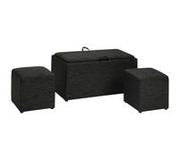 Juego de Muebles 2 en 1, Puff y baúl, contenedor con Cojines, Convertibles en Bandeja de Servir, reposapiés, Taburete, tapizado en Tela de Lino Gris, Ideal para decoración de casa, Oficina, salón