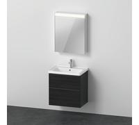 Juego de muebles D-Neo, lavabo con mueble de pared y armario con espejo LED (tope izquierdo), 650x2000mm, DE0115L1616, Color: Roble negro