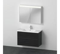 Juego de muebles D-Neo, mueble lavabo con mueble de pared y armario con espejo LED, 1000x2000mm, DE011701616, Color: Roble negro