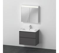 Juego de muebles D-Neo, mueble lavabo con mueble de pared y armario con espejo LED, 800x2000mm, DE011604949, Color: Grafito Mate Decoración