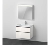 Juego de muebles D-Neo, mueble lavabo con mueble de pared y armario con espejo LED, 800x2000mm, DE011602222, Color: Decoración blanca de alto brillo