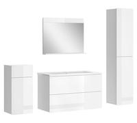 Juego de muebles de baño Vicco Izan Blanco alto brillo/Blanco 5 piezas, Model 71723